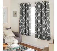 Exclusive Home Curtains Ironwork Paire de Rideaux occultants en Satin pour fenêtre, Polyester, Noir Brillant, W 52" x L 63" (2 Panels)