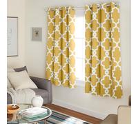 Exclusive Home Curtains Ironwork Paire de Rideaux occultants en Satin pour fenêtre, Polyester, Robe d'été Jaune, W 52" x L 63" (2 Panels)