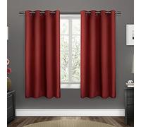 Exclusive Home Curtains La Maison en Satin de Coton sergé Tissage isolée occultant Grommet Top Panneaux de Rideaux de fenêtre (Lot de 2), Polyester, Chili, 63 x 52 x 0.2 cm