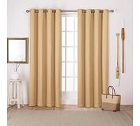 Exclusive Home Curtains La Maison en Satin de Coton sergé Tissage isolée occultant Grommet Top Panneaux de Rideaux de fenêtre (Lot de 2), Polyester, Sundress, 84 x 52 x 0.2 cm