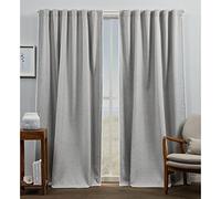 Exclusive Home Curtains Marabel Paire de Rideaux occultants doublés à Pattes cachées Gris/Blanc 137 x 238 cm
