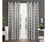 Exclusive Home Curtains Modo Paire de Panneaux supérieurs à œillets, Noir perlé, 137,2 x 243,8 cm, 2 pièces