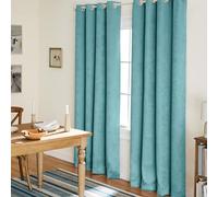 Exclusive Home Curtains Oxford Paire de Rideaux de fenêtre à œillets, Polyester, Bleu Sarcelle, 52x84
