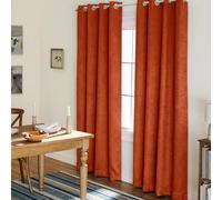 Exclusive Home Curtains Oxford Paire de Rideaux de fenêtre à œillets, Polyester, Orange Mecque, W 52" x L 108" (2 Panels)