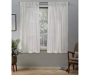 Exclusive Home Curtains Paire de Panneaux Transparents plissés Belges, Flocons de Neige, 76,2 x 160 cm, 2 pièces