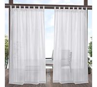 Exclusive Home Curtains Paire de Rideaux Miami à Pattes Velcro, Polyester, Blanc, 54x96