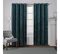Exclusive Home Curtains Panneau de Rideau supérieur à œillets, Polyester, Bleu Sarcelle, 54x96