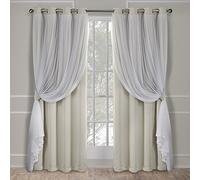 Exclusive Home Curtains Town & Country Luxe Catarina Paire de Rideaux occultants et Transparents à œillets, Polyester, Sable, 52x96
