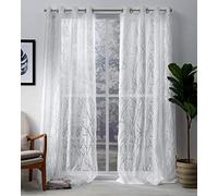 Exclusive Home Edinburgh Paire de Rideaux de fenêtre à œillets, Polyester et Coton, Blanc Hivernal, W 52" x L 96" (2 Panels)