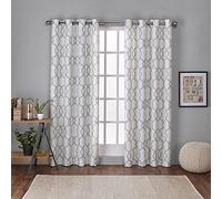 Exclusive Home Kochi Paire de Rideaux de fenêtre à œillets en Lin mélangé, Polyester Tissu, Vert d'eau, W 53,9" x L 108" (2 Panels)