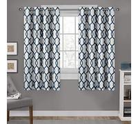 Exclusive Home Kochi Paire de Rideaux de fenêtre à œillets, Polyester, Bleu Sarcelle, W 54" x L 63" (2 Panels)