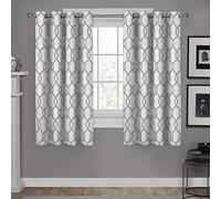 Exclusive Home Kochi Paire de Rideaux de fenêtre à œillets, Polyester, Gris Tourterelle, W 54" x L 63" (2 Panels)