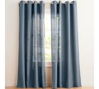 Exclusive Home Loha Paire de Rideaux en Lin à œillets, 137,2 x 243,8 cm, Bleu