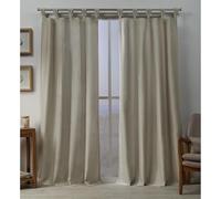 Exclusive Home Loha Paire de Rideaux en Lin tressé avec Pattes sur Le Dessus, 137,2 x 274,3 cm, Naturel