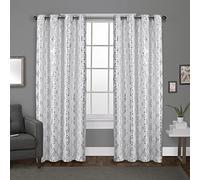 Exclusive Home Modo Metallic Paire de Rideaux de fenêtre à œillets, Polyester, Blanc Hivernal, W 54" x L 96" (2 Panels)