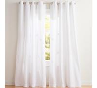 Exclusive Home Paire de Rideaux à œillets en Lin, Polyester, Blanc d'hiver, 243,8 cm de Long