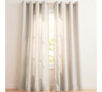Exclusive Home Paire de Rideaux à œillets en Lin, Polyester, Naturel, 243,8 cm de Long