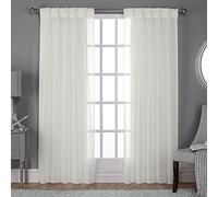 Exclusive Home Paire de Rideaux Belges plissés - Flocon de Neige - 76,2 x 213,4 cm - 2 pièces