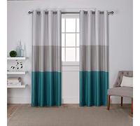 Exclusive Home Paire de Rideaux Chateau à œillets, Bleu Sarcelle, 137,2 x 213,4 cm, 2 pièces