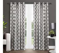 Exclusive Home Paire de Rideaux Modo à œillets, Noir perlé, 137,2 x 213,4 cm, 2 pièces