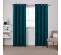 Exclusive Home Sateen GT Paire de Rideaux en Satin Saphirre 132 x 243 cm, Polyester, Bleu Sarcelle Saphir, W 52" x L 96" (2 Panels)