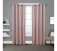 Exclusive Home Velvet Paire de Rideaux de fenêtre à œillets, Polyester, Rose, W 54" x L 96" (2 Panels)