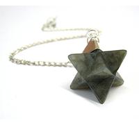 Exclusive Labradorite Star Pendulum Merkaba Crystal Protective Healing Stone Reiki Feng Shui Meditation