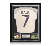 Exclusive Memorabilia Maglia Originale Del Real Madrid 1999-2000 autografata da Raul. Cornice di qualità Superiore.