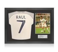 Exclusive Memorabilia Maglia Originale Del Real Madrid 1999-2000 autografata da Raul. Cornice Icon