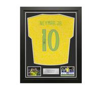 Exclusive Memorabilia Maillot Authentique du Brésil signé par Neymar. Encadré.