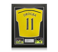 Exclusive Memorabilia Maillot de Chelsea Saison 2014-2015 signé par Didier Drogba. Encadré.