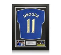 Exclusive Memorabilia Maillot de Chelsea Saison 2022-2023 signé par Didier Drogba. Encadré.