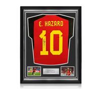 Exclusive Memorabilia Maillot de la Belgique 2022 signé par Eden Hazard. Cadre de qualité supérieure.