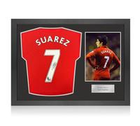 Exclusive Memorabilia Maillot de Liverpool 2012-13 signé par Luis Suarez. Cadre Iconique