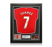 Exclusive Memorabilia Maillot de Liverpool 2012-13 signé par Luis Suarez. Encadré.