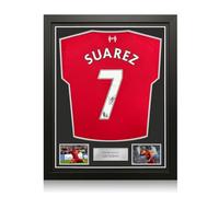 Exclusive Memorabilia Maillot de Liverpool signé par Luis Suarez. Encadré.