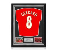 Exclusive Memorabilia Maillot de Liverpool signé par Steven Gerrard. Encadrement de qualité supérieure.