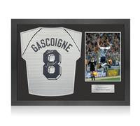Exclusive Memorabilia Maillot des Spurs signé par Paul Gascoigne. Cadre Iconique