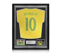 Exclusive Memorabilia Maillot du Brésil signé par Neymar. Cadre de qualité supérieure.