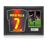 Exclusive Memorabilia Maillot du FC Barcelone 2012-2013 signé par David Villa. Cadre Icon.