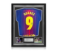 Exclusive Memorabilia Maillot du FC Barcelone signé par Luis Suarez : Impression d'un Fan. Cadre de qualité supérieure