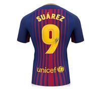 Exclusive Memorabilia Maillot du FC Barcelone signé par Luis Suarez : Impression pour Les Fans