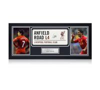 Exclusive Memorabilia Panneau de Rue de Liverpool, signé par Luis Suarez. Encadré.