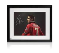 Exclusive Memorabilia Photo de Manchester United signée par Eric Cantona. Encadrée.