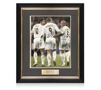 Exclusive Memorabilia Photo du Real Madrid signée par Ronaldo et Roberto Carlos. Cadre de Luxe