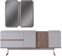 Exclusive salle à manger buffet 2x miroir style commode 210cm bois 3pcs JVmoebel