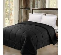 Exclusivo Mezcla Couette Réversible Bicolore Toutes Saisons, Douce sans Housse Intégrée, Alternative Légère au Duvet, 200x200 CM, Noir