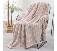 Exclusivo Mezcla Plaid Couverture à Chevron, 130 x 170 cm, Chameau
