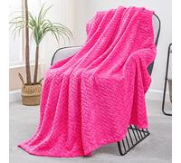 Exclusivo Mezcla Plaid Couverture à Chevron, 130 x 170 cm, Fuchsia