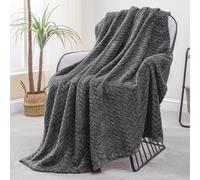 Exclusivo Mezcla Plaid Couverture à Chevron, 130 x 170 cm, Gris